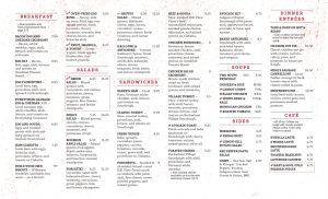 Nikos Bakery Menu